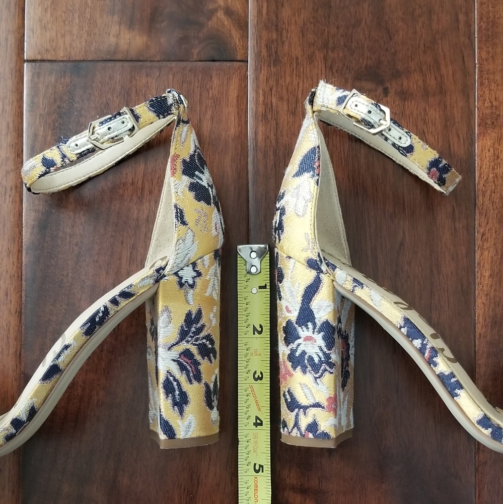 Sam Edelman Yellow and Blue Floral Sandals - Picture 6 of 9